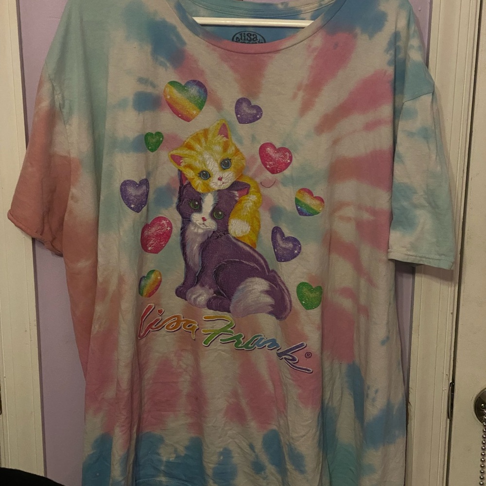 Lisa Frank Pastel Tie-Dye Cat Shirt
